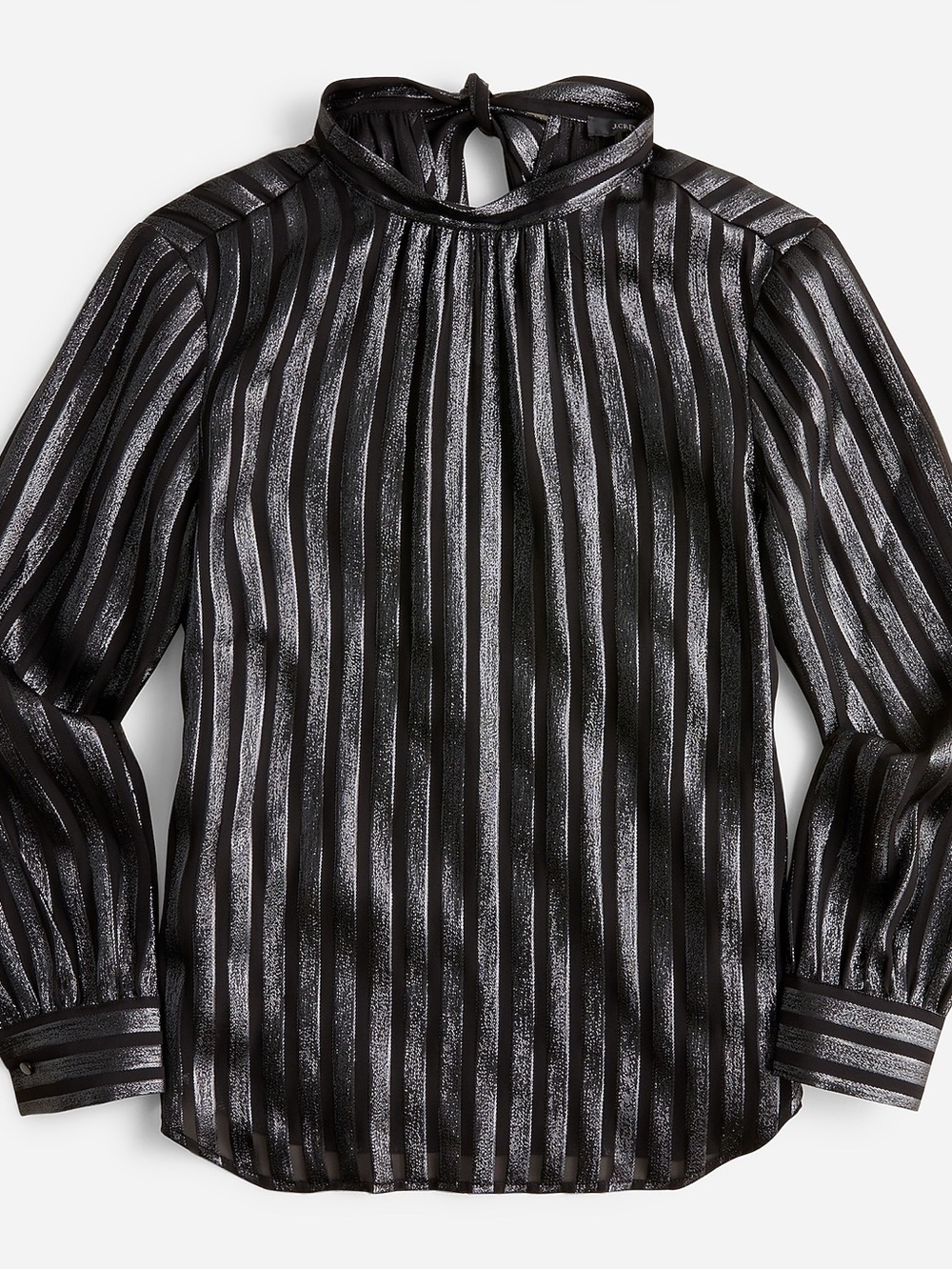 J. Crew Metallic Chiffon Mockneck Top, size large